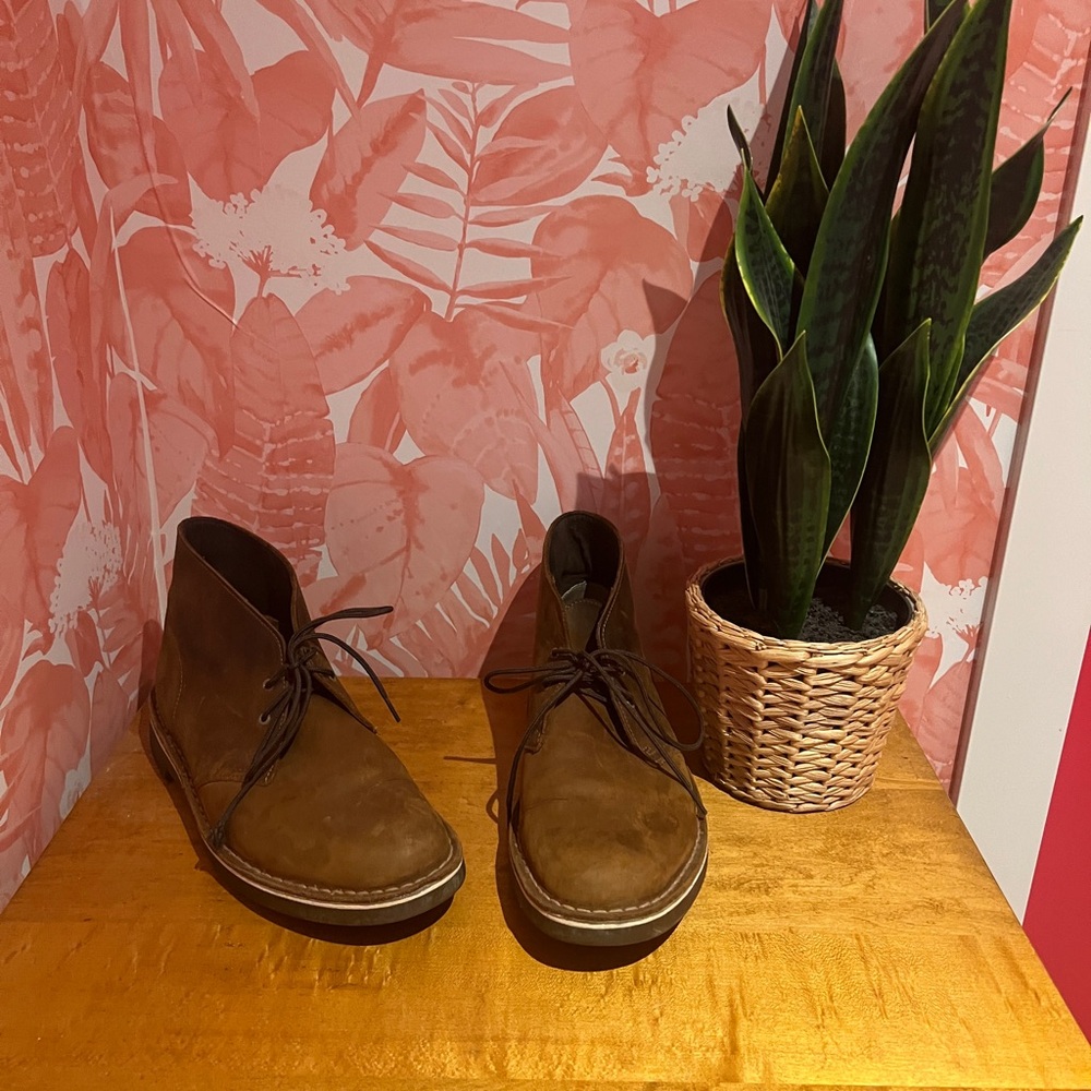 Clarks Brown Suede Lace-Up Boots